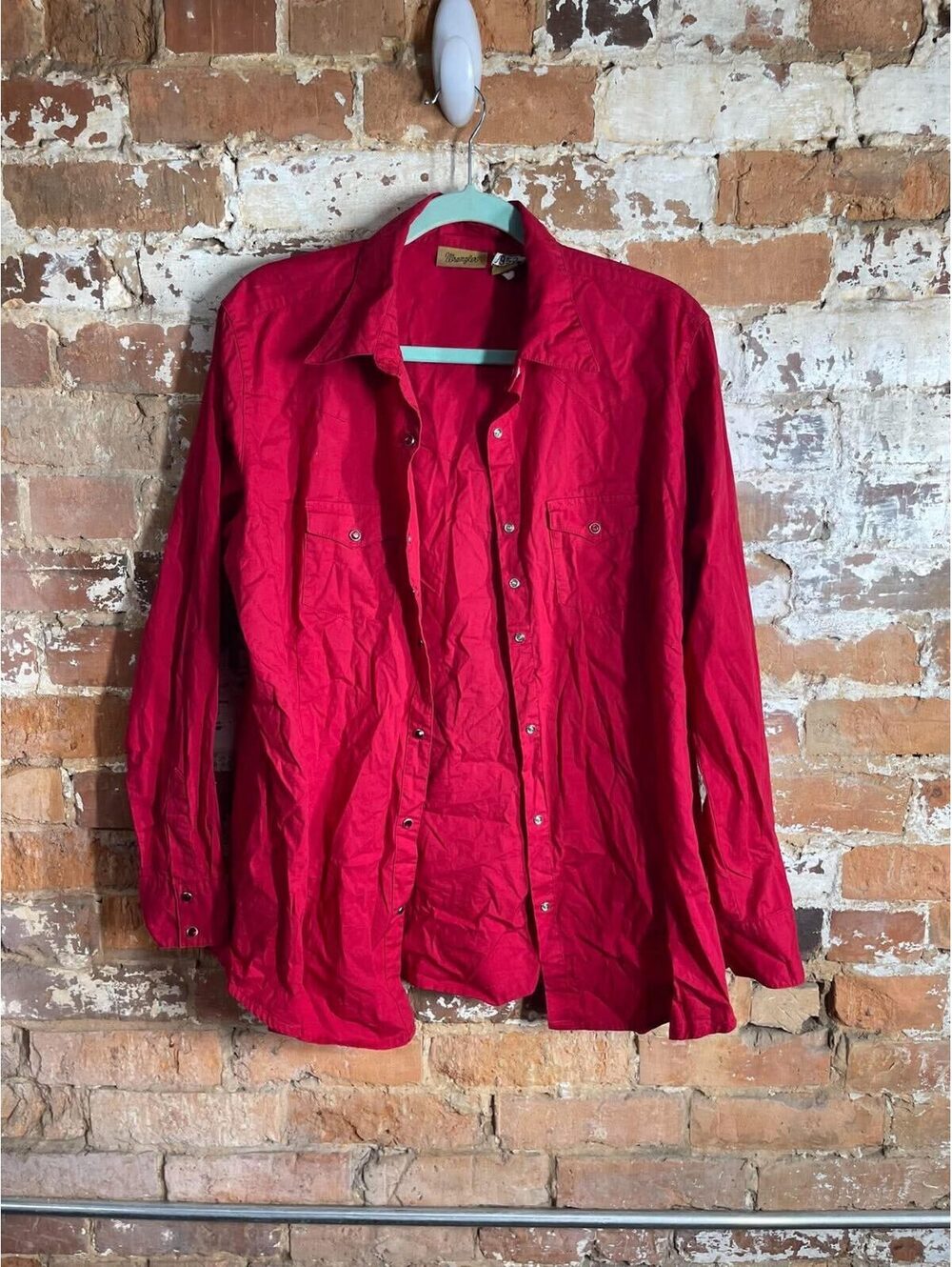 Wrangler Red Long Sleeve Button Front Shirt